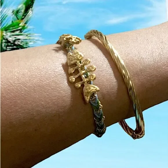 TORY BURCH BRAID CHARM BRACELET