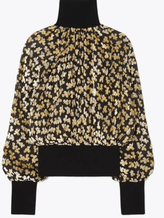 Tory Burch Velvet Devore Top Size 6