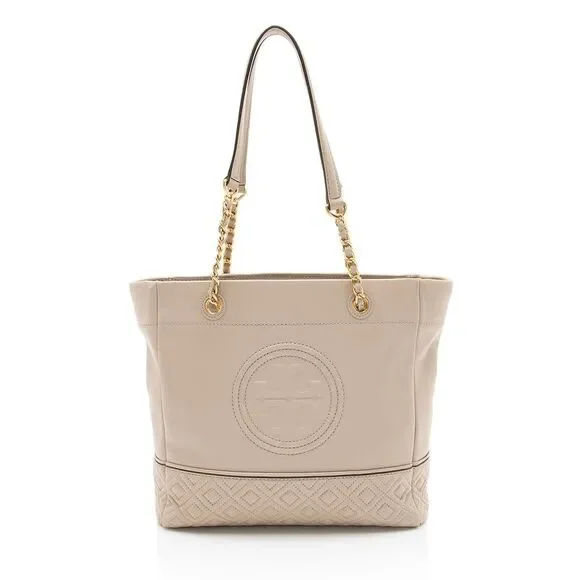 Tory Burch Leather Fleming Chain Tote