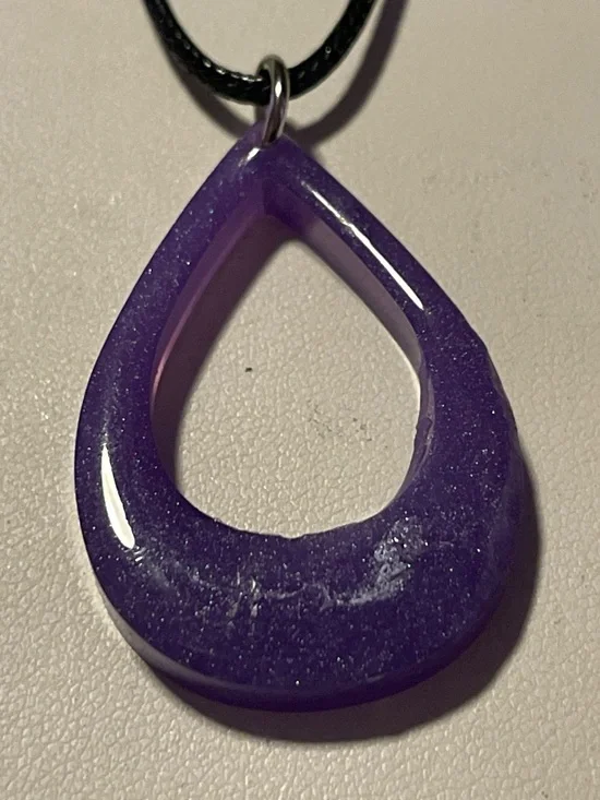 Purple Teardrop Pendant Necklace - Brand