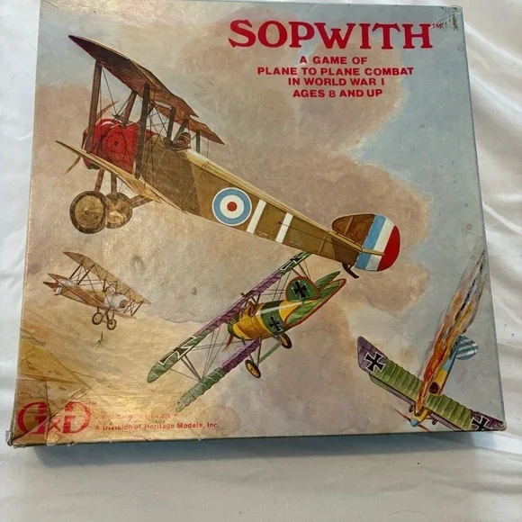 Sopwith WWI Plane to Plane Combat Board Game 1978 Gametime Heritage Bi-Plane War