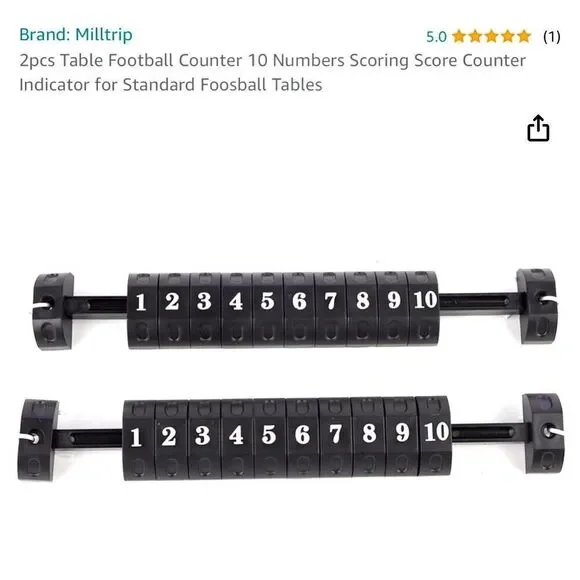 2 piece‎ table football counter 10 scoring indicator