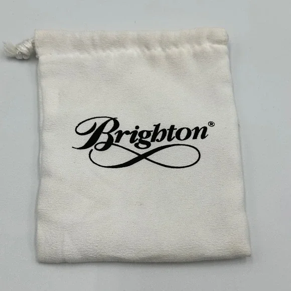 Brighton White Jewelry Dust Bag Small Drawstring Pouch Accessory Storage Bag