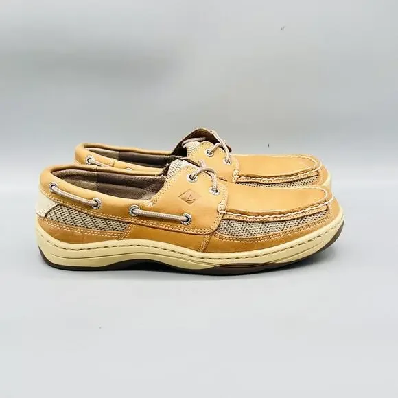 Sperry Shoes Mens 7.5 Brown Leather Top Sider Boat Deck Moc Toe Casual Comfort