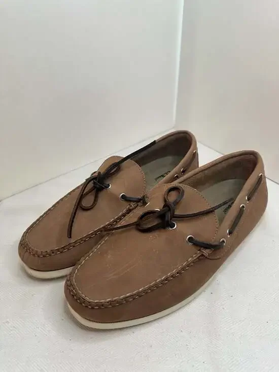 L.L. Bean Brown Leather Boat Shoes, Men's Size 12 EE