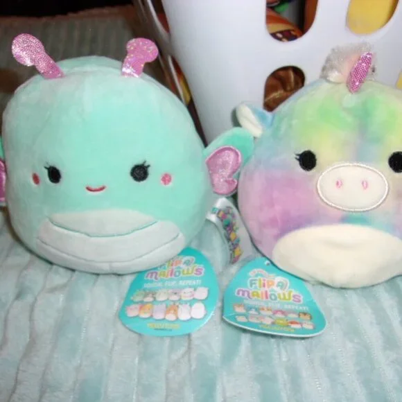 Bundle of 2 small Flip a Mallows New with tags Squishmallow stuffed animals