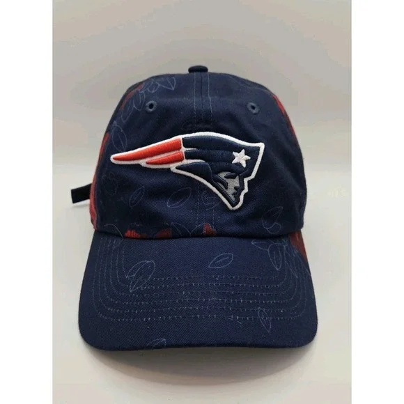 New England Patriots Adjustable Strapback Hat NFL Football Logo Navy RARE Print