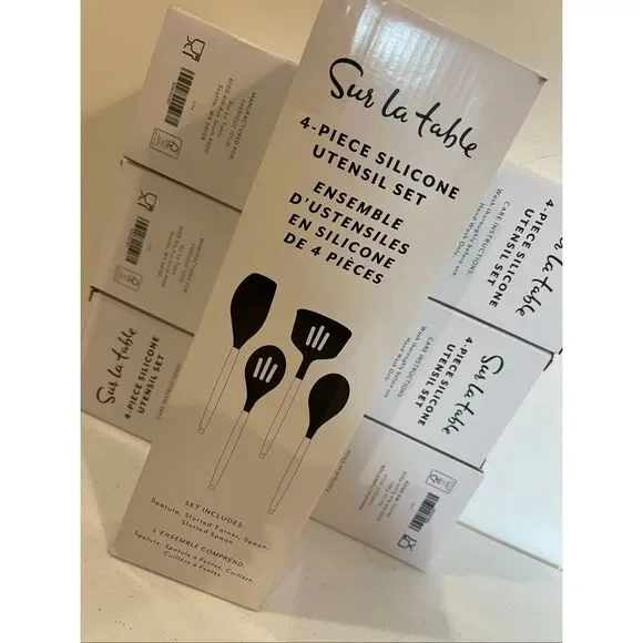 Sur la table 4 pc wooden silicone utensil set NWT