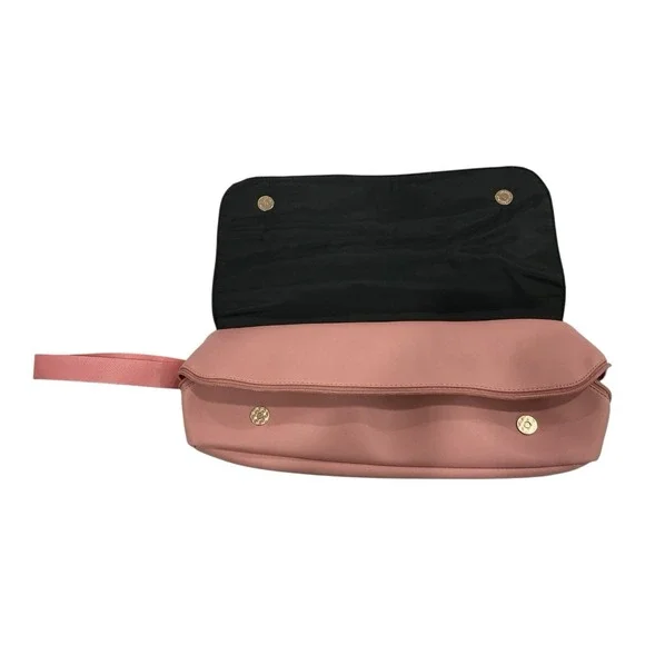 Travel Cosmetic Organizer Bag - Pink Fold Over Makeup Case‎