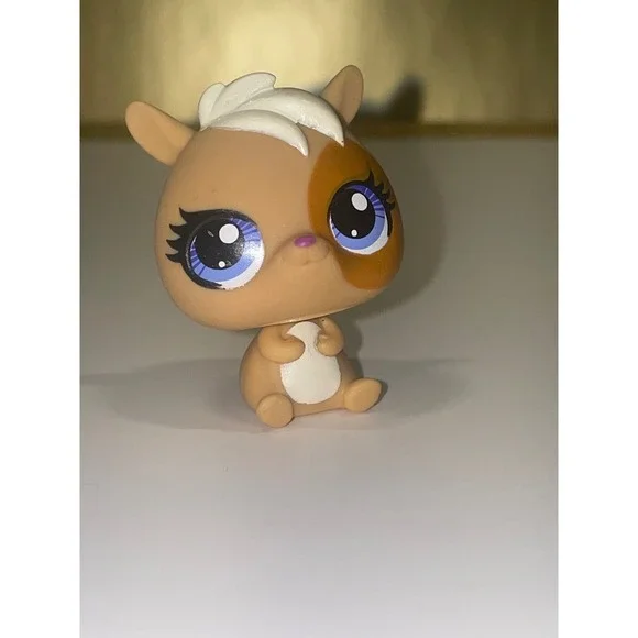 Littlest Pet Shop LPS Brown‎ Hamster 3300 Blue Eyes White Mane Hasbro