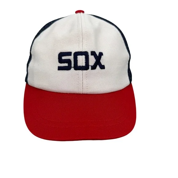 Vintage Chicago White Sox MLB Trucker Hat Kids Boys SOX Mesh Snapback Blue Red