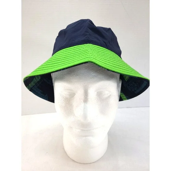 Columbia Bucket Hat Youth small medium Green Blue Reversible Outdoor Fishing