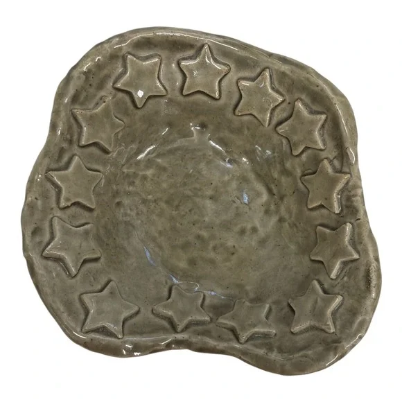 Pottery Handmade Star Trinket Dish Signed Glazed Table Decor Jewelry
