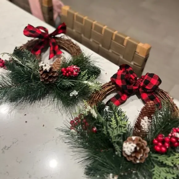 (2) Small Christmas Wreaths