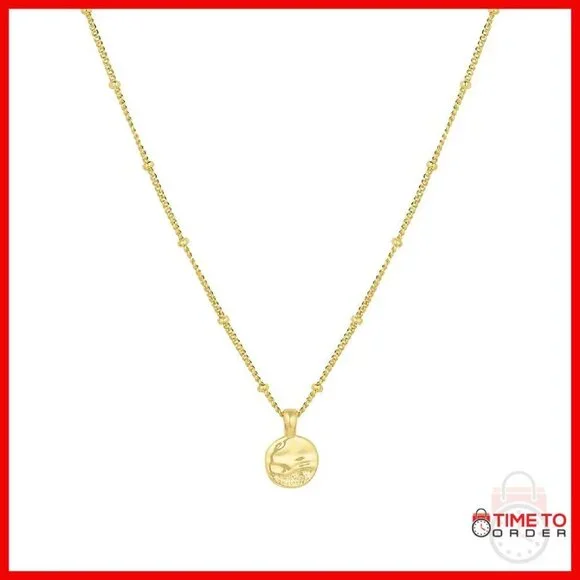18k Gold Plated Necklace 16 Inch Chain Dainty Layering Pendant