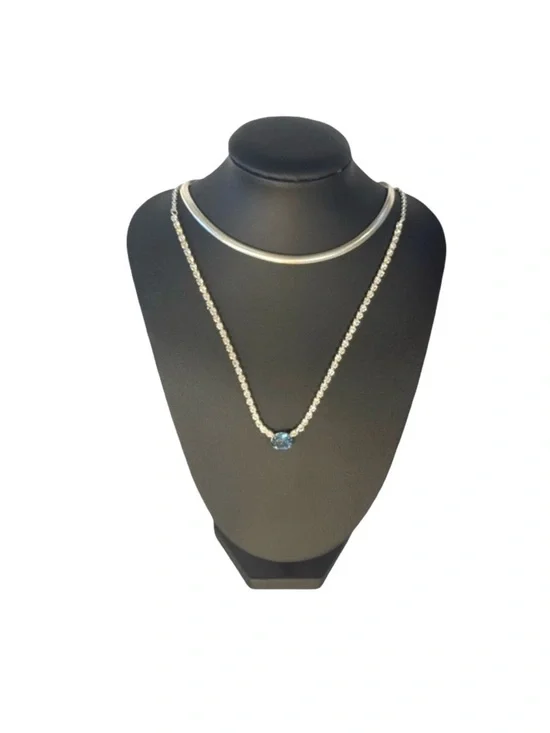 Herringbone Layered Crystal Necklace