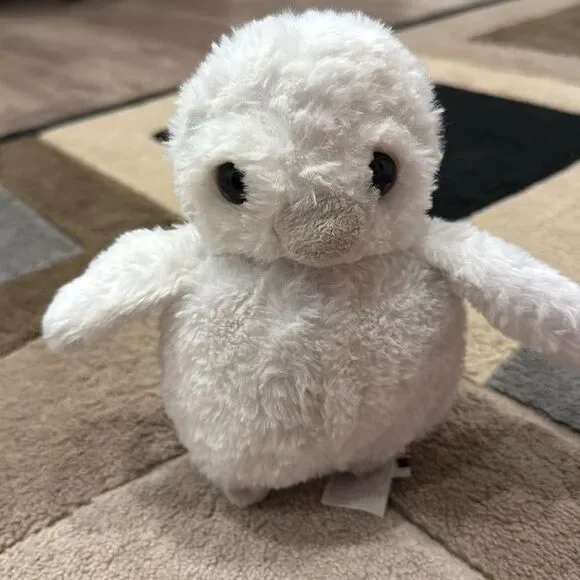 White Plush Penguin Toy for Small Pets