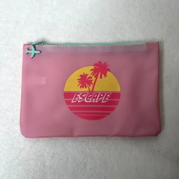 Pink Clear Travel Zip Makeup Bag
