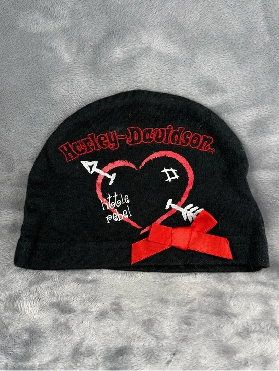 Harley-Davidson Baby Girl Newborn Skull Cap Beanie