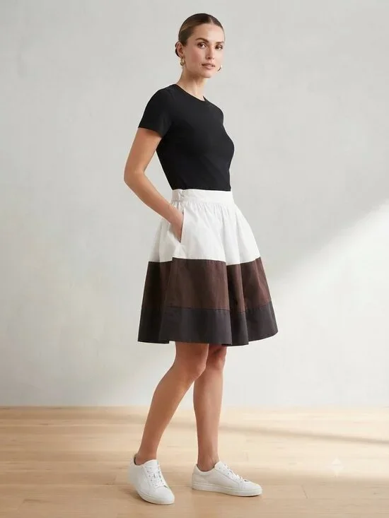 NWT Kate Spade Colorblock Coreen Pleated Skirt Size 8
