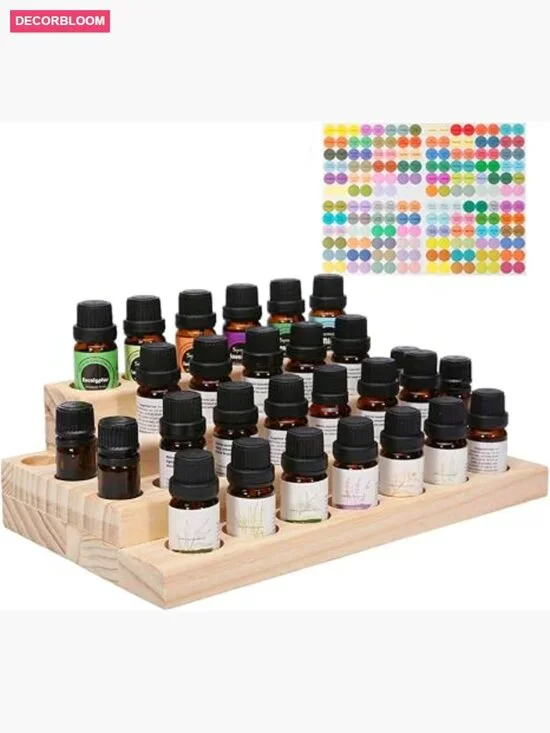 Wooden 30-Slot Essential Oil Display Storage Box