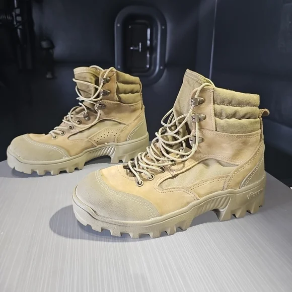 BELLEVILLE HKR/990‎ Size 6.0W Military Boots Tan Vibram Sole Excellent PreOwned