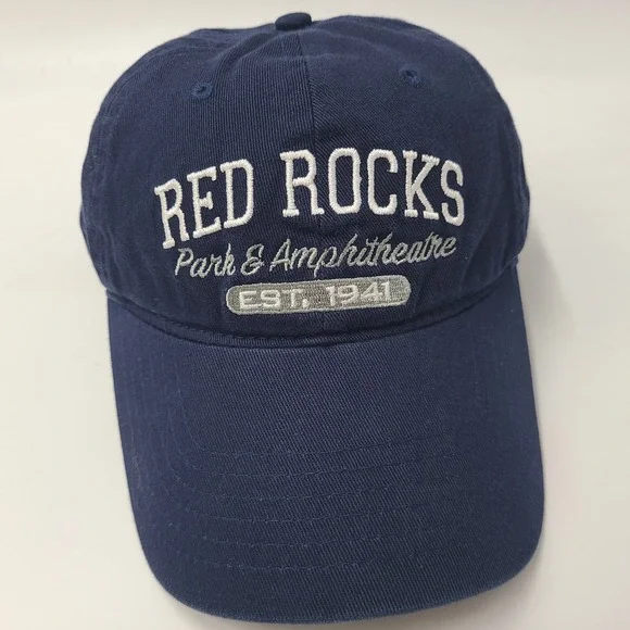 Youth Red Rocks Hat Adjustable Ouray Blue White Park & Amphitheatre Logo‎ Casual
