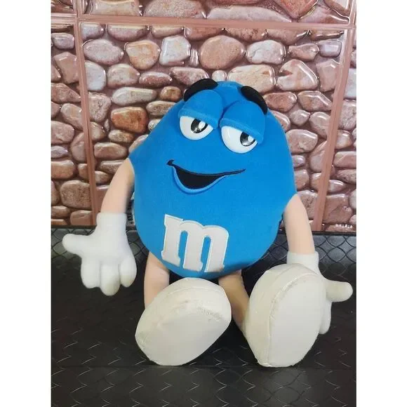 M&M Guy 1997 blue original plush character 14” #B15