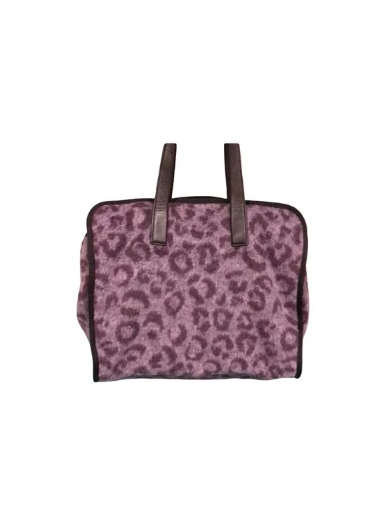 Kate Spade Morley Purple Leopard Large Fuzzy Soft Tote Bag