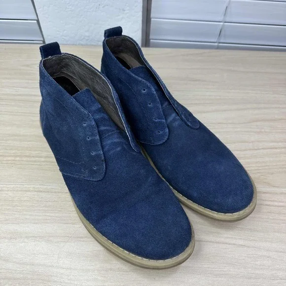 Moods Of Norway Shoes Men EU41‎ Blue Suede Leifdale Lace Up Casual Chukka Boots