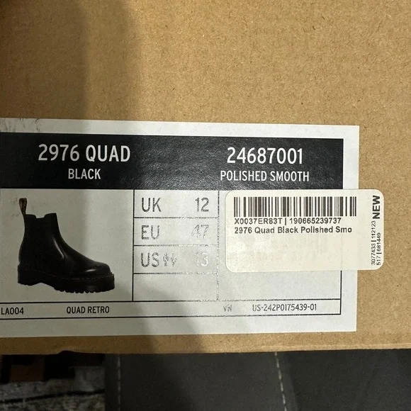 Dr. Martens Leather Boots Mens Size 13 Chelsea 2976 Quad Smooth Black