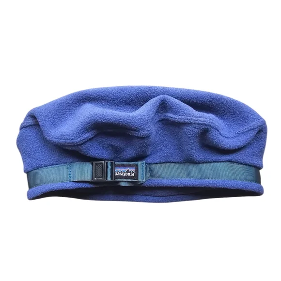Patagonia blue lavander‎ green strap warm hat kids L