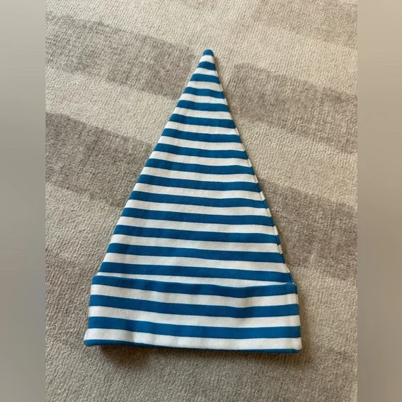 Kate Quinn Blue and White Striped Gnome Hat (Size 12-18 Months)