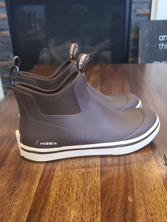 HISEA MENS Ankle Rain Boots, Rubber Fishing Deck Boots SIZE 11