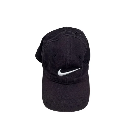 Nike Baseball Cap Toddler Black Embroidered Swoosh Adjustable Hat‎ Kids