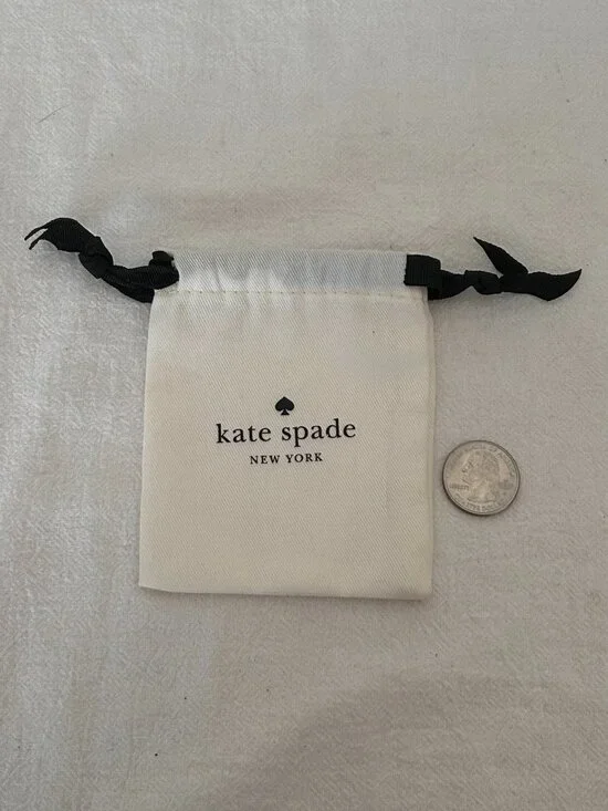 Small Kate Spade Jewelry Drawstring Pouch White and Black