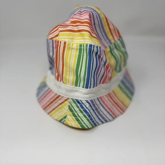 Rainbow Stripe Hat Cap Bucket Boys One Size Multicolor Wide Brim Summer