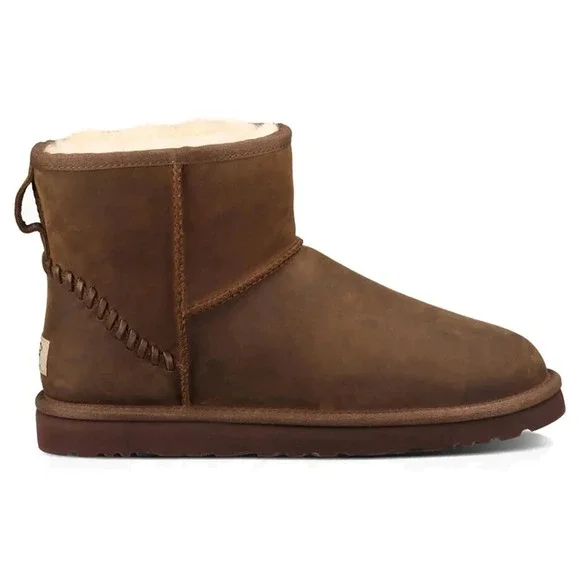Ugg  Classic Mini Deco Boots Men's Size 12 Shearling Brown Shoes NEW