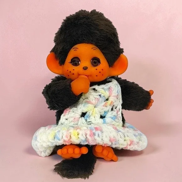 VTG 70s 1st Gen Toho Sekiguchi Monchhichi Sleepy Eyes Thumb Sucking Monkey Plush
