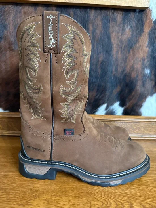 Tony Lama Men’s Waterproof Tan Cheyenne Leather Boot TW1018 Size 8.5 -NEW IN BOX