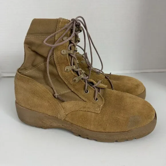 McRae Mil-Spec Hot Weather Coyote Combat Boots Vibram Sierra Outsole Size 5.5 W