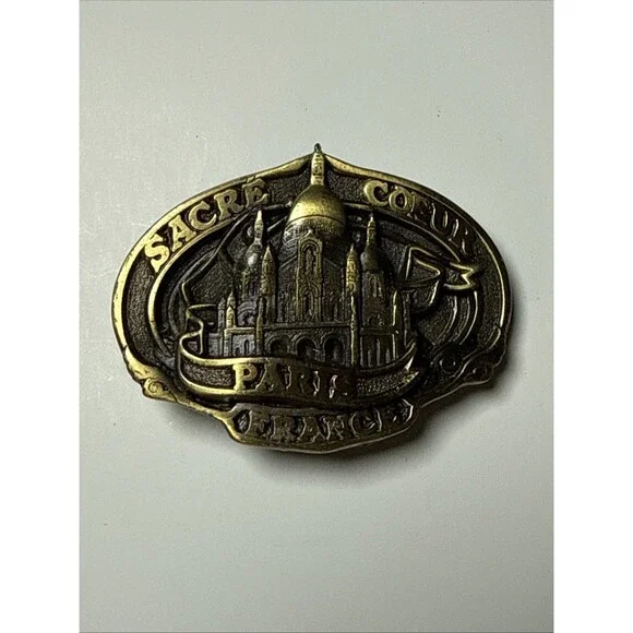 Vintage Pewter Sacre Coeur Paris France Belt Buckle 1992 by Peppers #3053