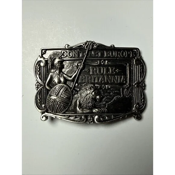 DON'T LET EUROPE RULE BRITANNIA METAL BELT BUCKLE TANSIDE LTD DRAGON COLLECTION