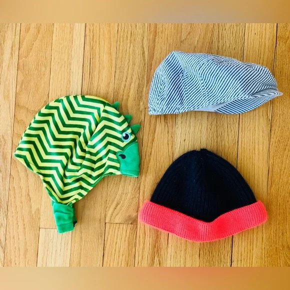 Zara beanie, Gymboree cap and Hema animal motif hat 2-3Y