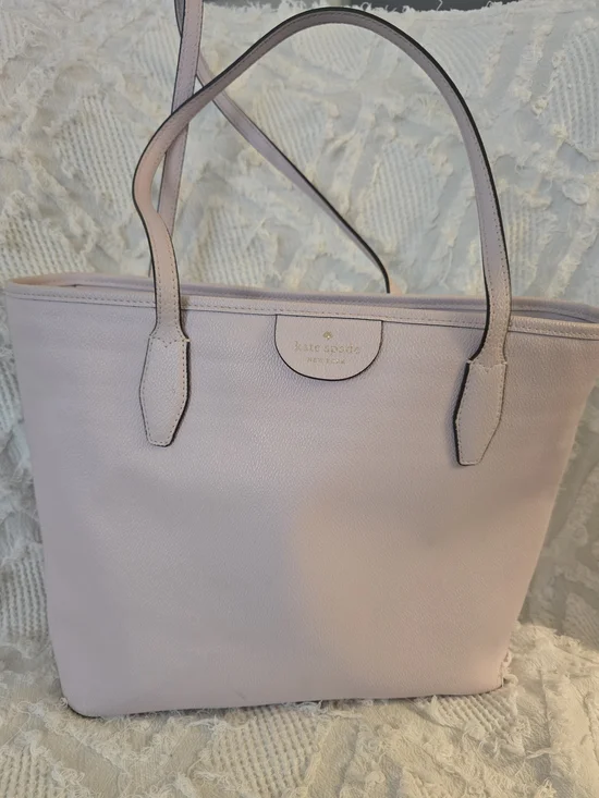 kate spade light pink pebble leather tote