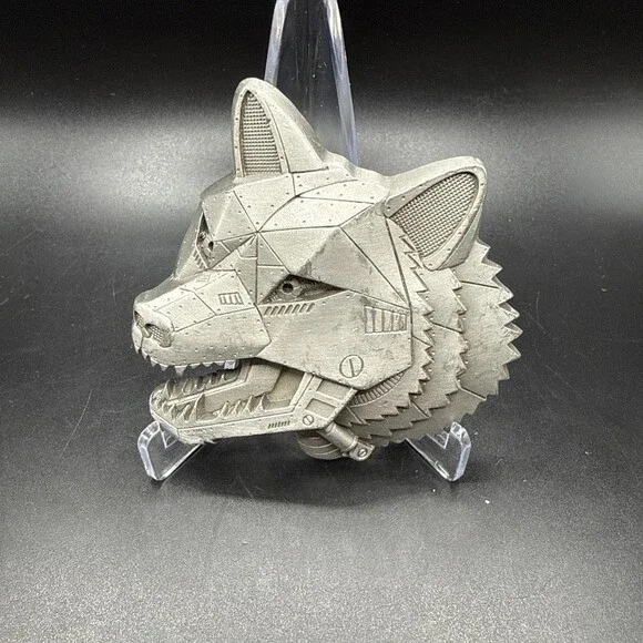 Vintage 1997 GAP Robotic Wolf Steampunk Fantasy Mechanical Sci-Fi Belt Buckle