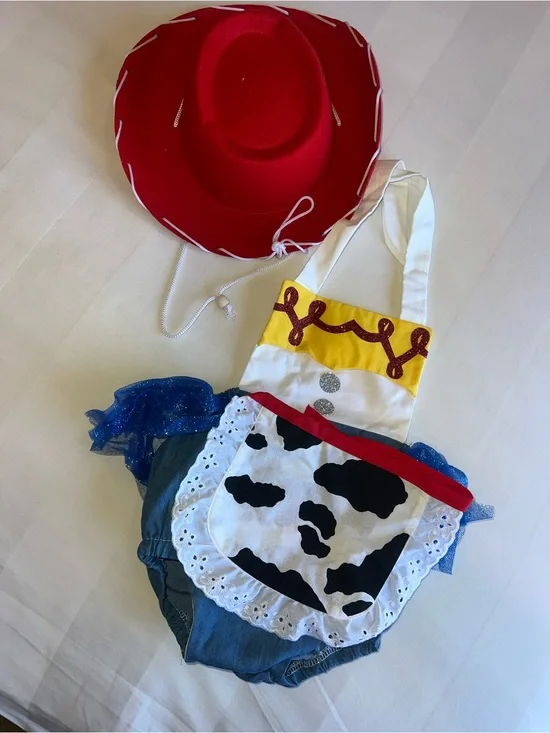 Girls Toy Story Jessie Costume Romper with Red Hat - Unbranded