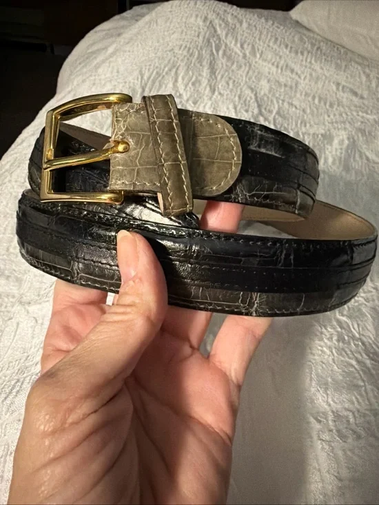 Massimo Matteo Genuine Alligator Belt Made Italy 44