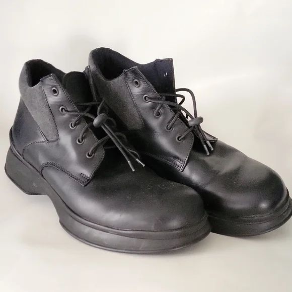 Sisley Men's Black Leather Boots sz EU45 US11 made in Italy and Croatia