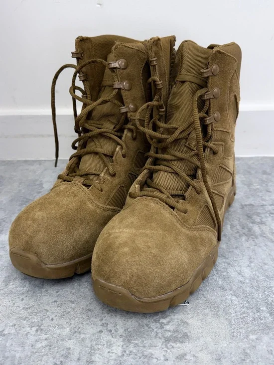 Reebok Sublite Cushion Tactical Boots Men’s 5.5 Coyote Composite Toe Side Zip